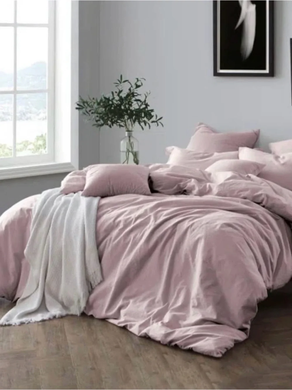 Cotton Lilac 3 pc Duvet Bedding Set - Swift Comfort king/california king.